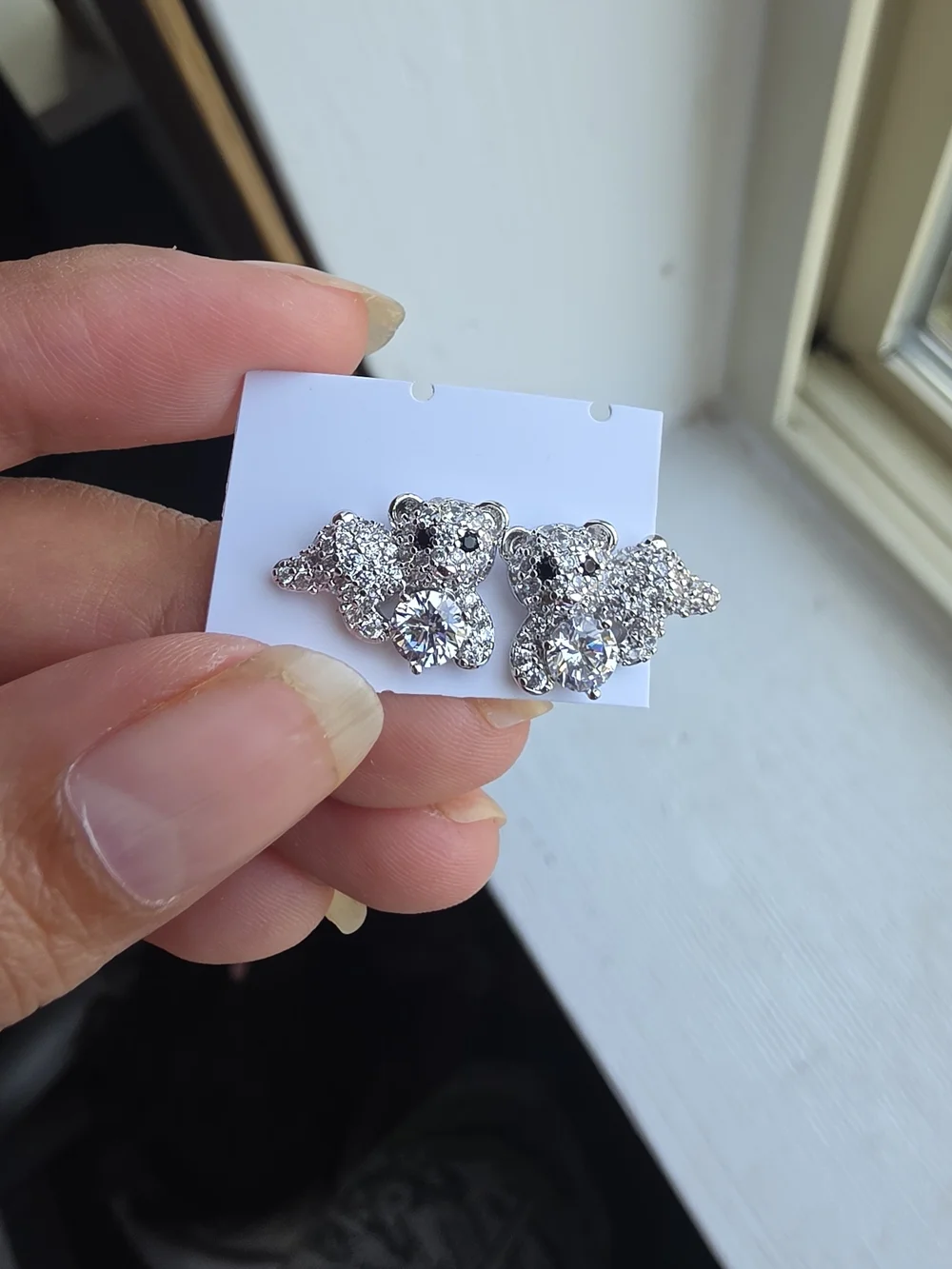 Aretes De Oso Oro Laminado Silver